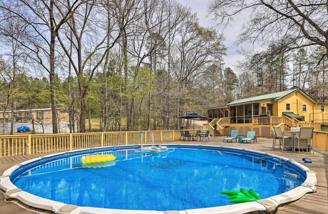 Lakefront Sparta Home w/ Private Pool & Dock!