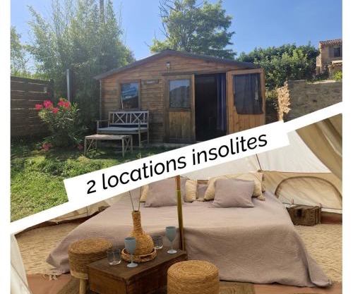 Locations insolites "vie en plein air" cabane et tipi Bastide Bellugue maison d'hôtes reseau Bienvenue à la ferme à 3 mn de lourmarin