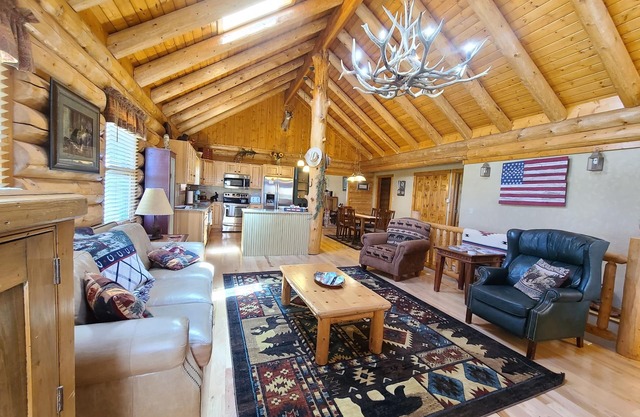 Log cabin style home on secluded 48 acre property