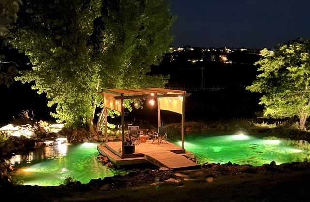 Log Home with Mountain Views, Seasonal Pool and Pond