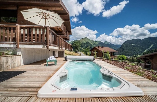 Lovely wooden balconies, a swing chair with the most picturesque view