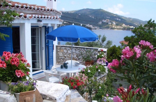 Luxury villa in flower paradise with private beach
