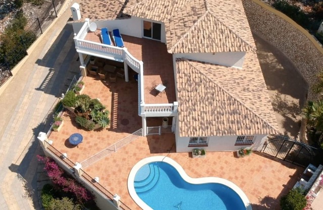 Luxury villa with heated swimming pool and fantastic view over the sea and the mountains