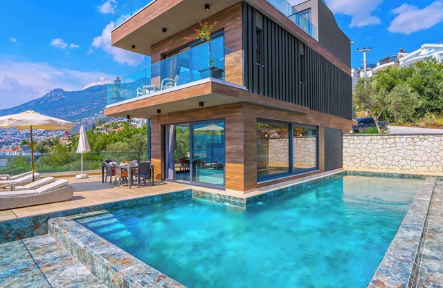 Luxury Villa with Sea View, 80 Meters from the Beach in Kalkan Kışla Area