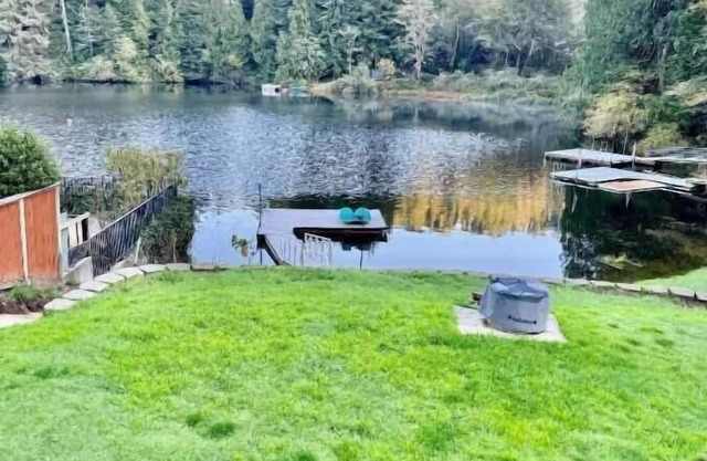 Mercer Lakefront with dock, hot tub, pedal boat -Moonshadow Retreat