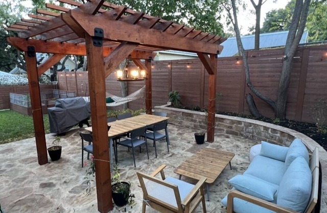 Modern Comfort Hidden Gem - South Lamar Home with Patio, Pergola, and Pool