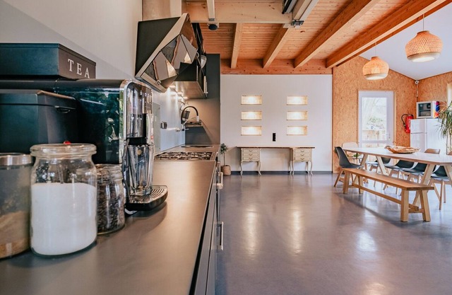 Modern wooden house with large garden and terrace near the beach (child-friendly)