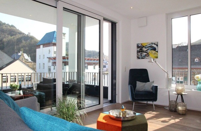 Moselle loggia modern bright apartment with balcony, air conditioning, underground parking