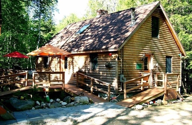 Mossy Glen Lodge 'Log Cabin' with a tiny brook and hammock
