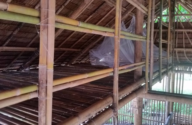 Natural hut in rural setting on small island