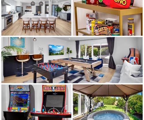 NEW Lux 5BR Villa Near Disney, Knotts, LA, OC with Hot Tub & Games