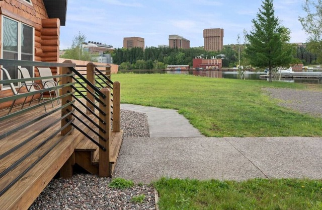 Next to the snowmobile & recreation trails, on portage lake