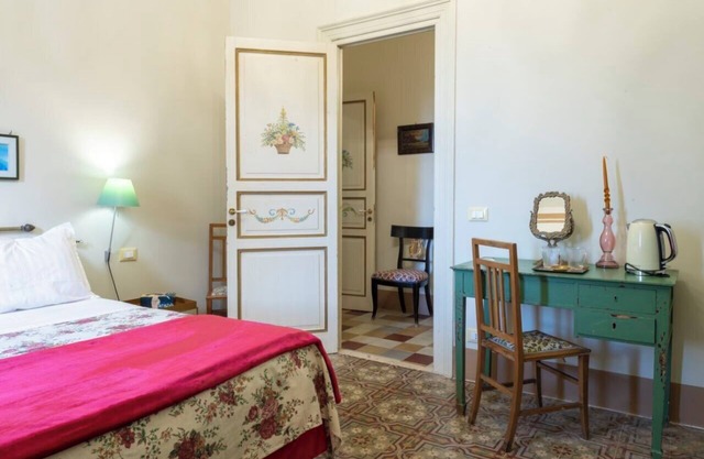 Noble palace sky view in the mountains, near the historic center of Erice