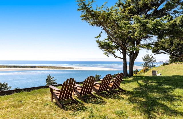 Ocean-view dog-friendly home with hot tub, large lawn, home office, & Ping-Pong