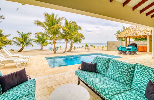 Oceanfront oasis on the beach with private pool, gazebo, grill, patio, and AC
