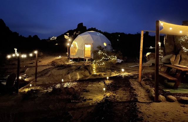 Private Hilltop Glamping Dome with Pool Joshua Tree vibes just an hour from LA!
