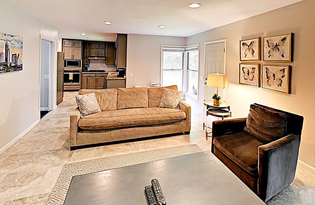 Remodeled home in quiet Rosedale neighborhood w/ 2 living areas & luxe kitchen