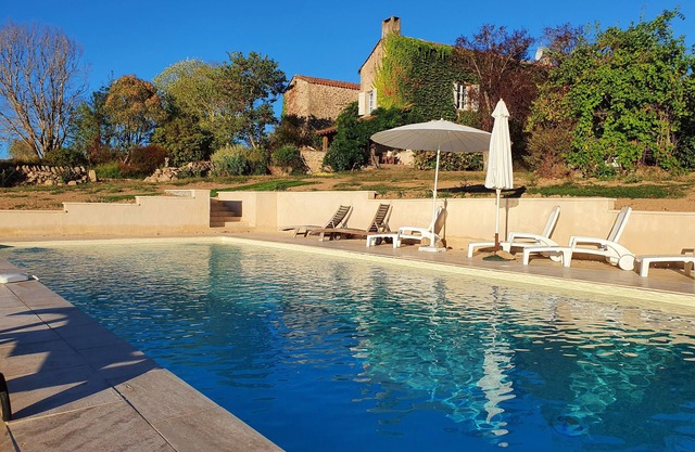 Restored farmhouse, stunning views, very quiet and private. Pool. Wifi