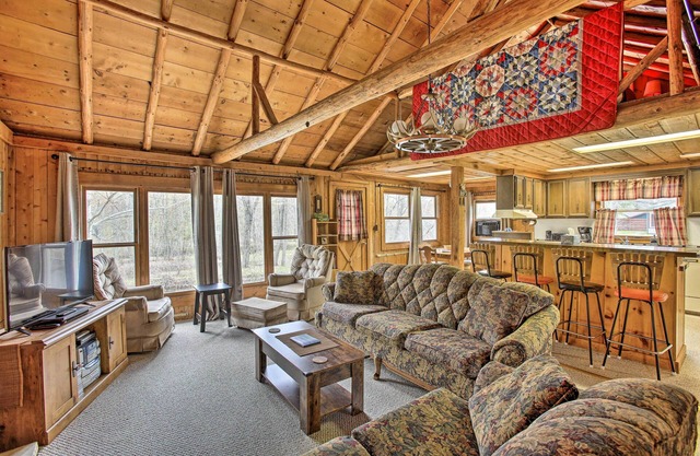Rustic River View Cabin w/Fire Pit, Games & Grill