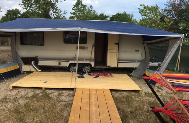 Sea Caravan on the Beach on the Black Sea