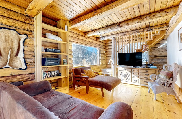 Serene & sunlit dog-friendly cabin with hot tub, fire pit, & views - near skiing