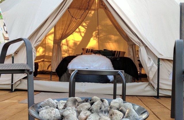 Sibley Bell Tent 2 @EvansCliff, Hot Tub! Beautiful Canyon High-rise deck