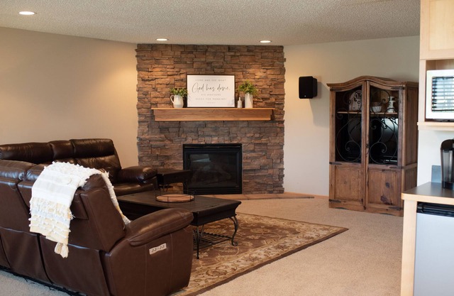 Spacious private lower level overlooking pond!