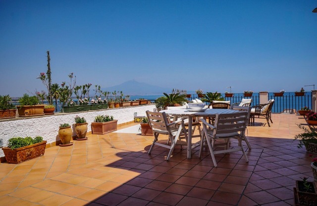 Stunning view on the Etna Volcano in a village with private beaches