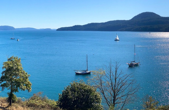 Stunning water view w/ three private balconies & gas fireplace in Rosario Resort