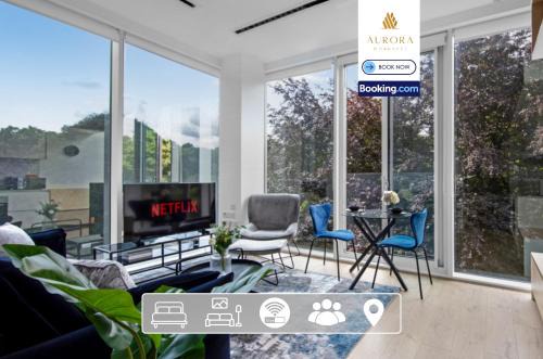 Stylish 2BDR Apartment With Cinema, Gym and Free Parking By Aurora WorkNest Short Lets & Serviced Accommodation London