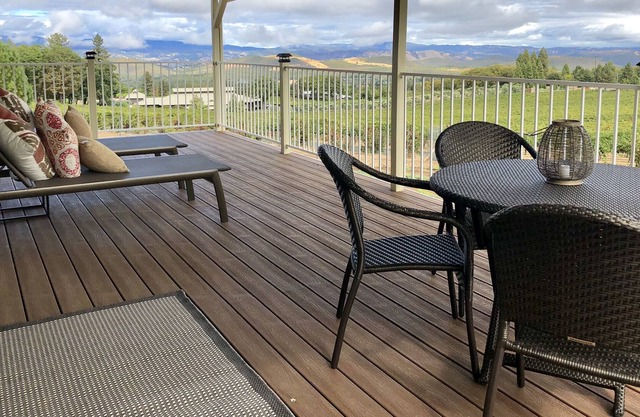 The Cottage at Boatique Winery over looking Red Hills Vineyard