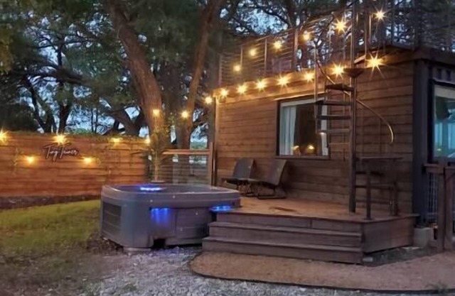 The Tiny 'Tainer | Tiny Shipping Container with HOT TUB
