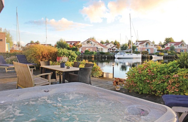 This inviting and comfortable villa is located right on the water.