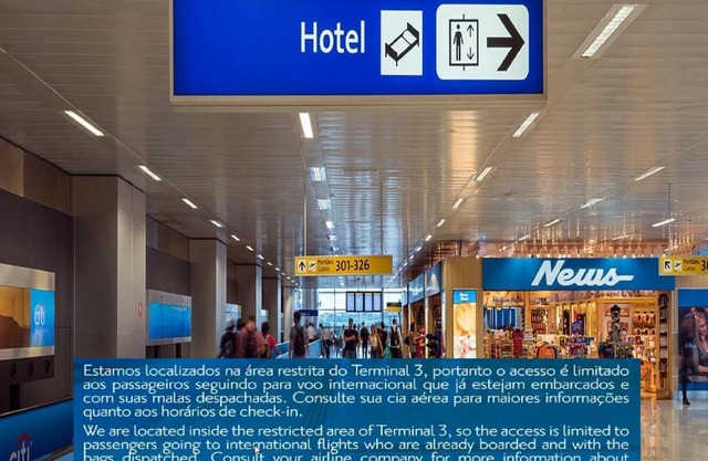 TRYP BY WYNDHAM São Paulo Airport - Hotel de Transito Terminal 3 INTERNACIONAL - Lado Ar - Área restrita á passageiros já embarcados e sem bagagens para despachar - Transit Hotel, only carry-on