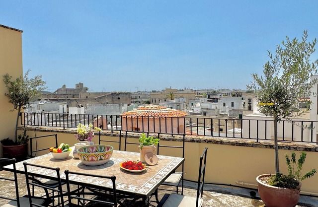 Typical house with large terrace facing the sea in the centre of Otranto