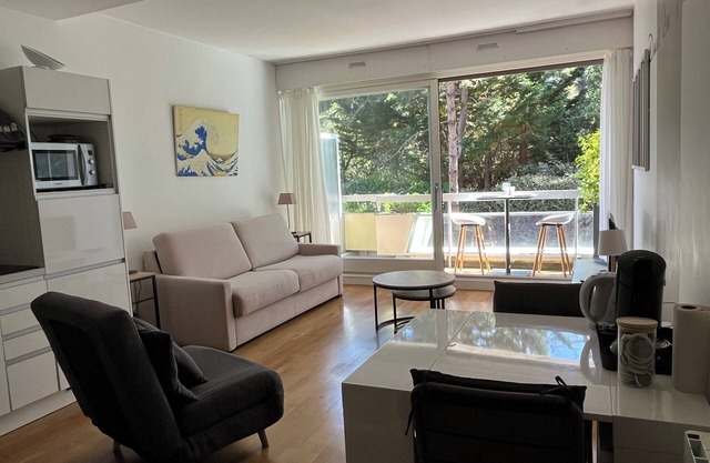 Very large studio with direct access to the beach