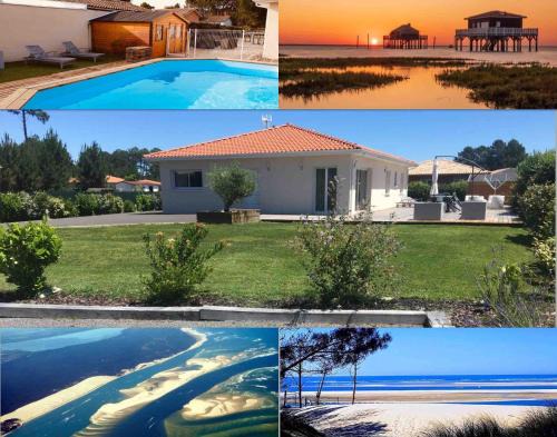 Villa piscine entre lac et océan