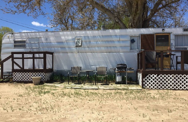 Vintage remodeled 1952 trailer with wonderful views of the mountains.