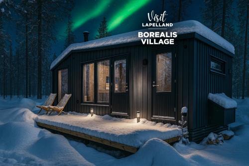Visit Lapelland - Borealis Village with a Nature View, Fireplace, Sauna, Kitchen