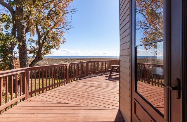 Water views from every window of unique round house