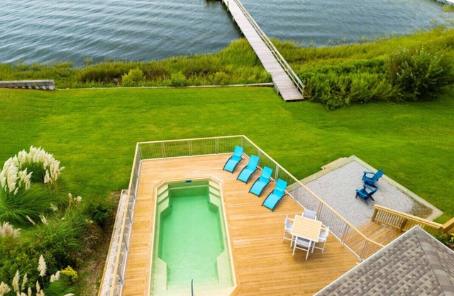 Waterfront w/New Saltwater Heated Pool, Private Pier and Basketball Hoop.