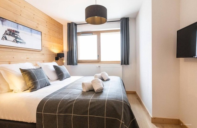 Wifi, 300m from ski slopes, swimming pool, sauna, hammam, terrace, balcony, parking, ski locker