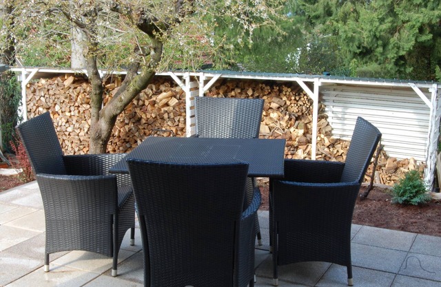 Wohnung mit Kamin Terrasse und Grill in der Nähe von Nürnberg