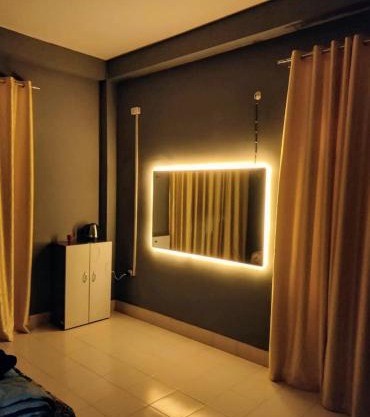 Yellow minimalistic room