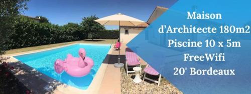 Podensac Villa | Escape Near Bordeaux: Private Pool & Oceanfront Views