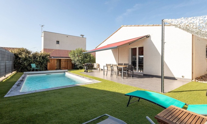 Vendres House | Ô Soleil - Private Pool Oasis with Spa & Family-Friendly Vibe