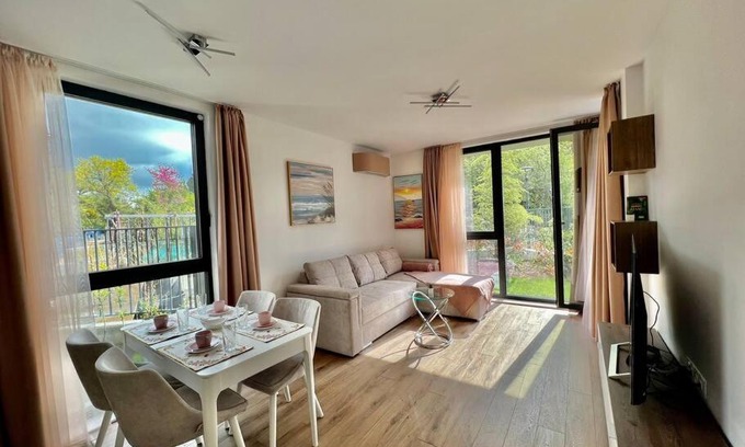 Saints Constantine and Helena Apartment | Peaceful Retreat Steps from the Beach with Ocean Views
