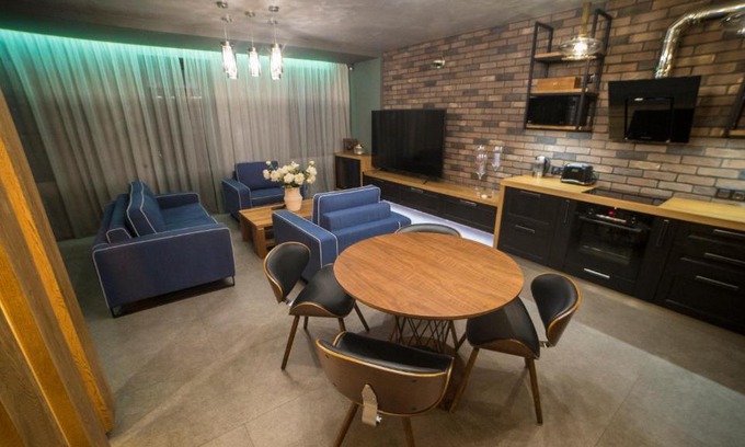 Pskov Old Town Apartment | Elegant Two-Level Apartment by the River with Hot Tub