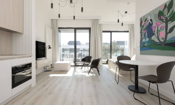 Trzebiatow Apartment | Oceanfront Studio with Terrace Steps from the Beach