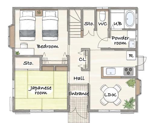 Yatsuka-gun Apartment | 一休草加1階貸切